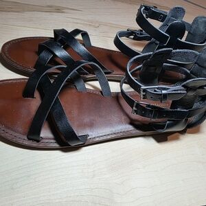 American Eagle Outfitters Black Strappy Gladiator Sandals
